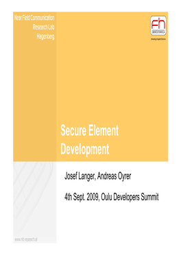 Secure Element Development