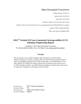 (CCI) Ontology Engineering Report