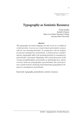 Typography As Semiotic Resource