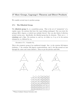 Groups, Lagrange's Theorem and Direct Product