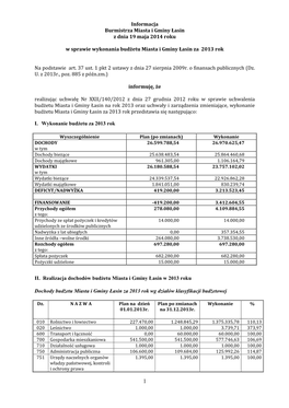 Informacja Burmistrza Miasta I Gminy Łasin Z Dnia 19 Maja 2014 Roku W