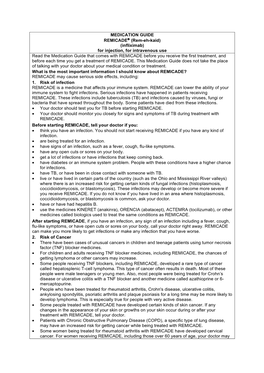 MEDICATION GUIDE REMICADE® (Rem-Eh-Kaid) (Infliximab)