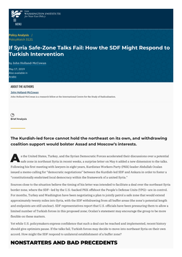 If Syria Safe-Zone Talks Fail: How the SDF Might Respond to Turkish Intervention by John Holland-Mccowan