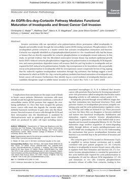 An EGFR–Src–Arg–Cortactin Pathway Mediates Functional Maturation of Invadopodia and Breast Cancer Cell Invasion