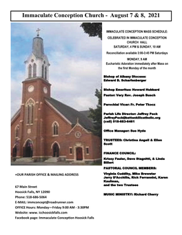 Immaculate Conception Church - August 7 & 8, 2021