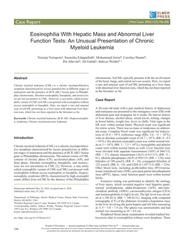 An Unusual Presentation of Chronic Myeloid Leukemia