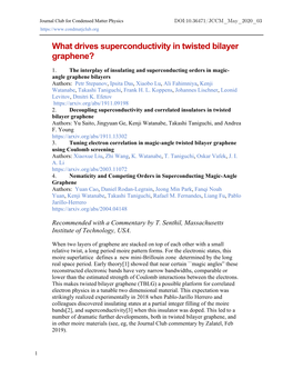 What Drives Superconductivity in Twisted Bilayer Graphene?