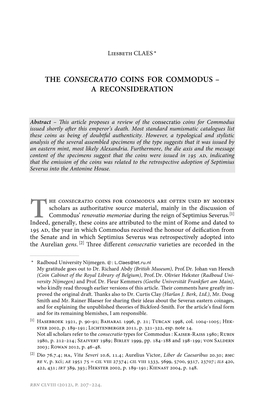 The Consecratio Coins for Commodus – a Reconsideration