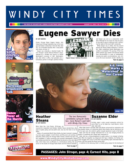 Eugene Sawyer Dies by AMY WOOTEN and Sawyer Was Seen As a Compromise Candi- Date