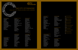 The City of Paradise 2016~2017 City Traveler Best Hotel Awards