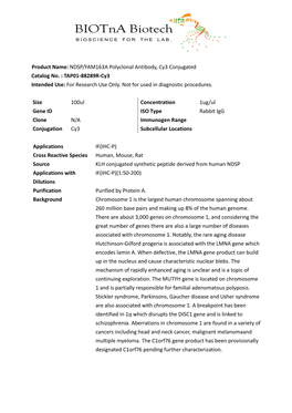 Product Name: NDSP/FAM163A Polyclonal Antibody, Cy3 Conjugated Catalog No
