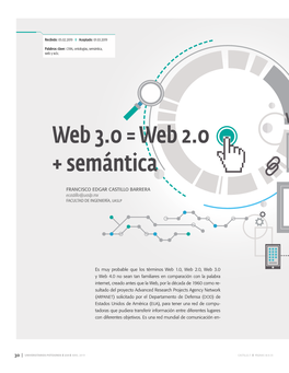 Web 3.0 = Web 2.0 + Semántica