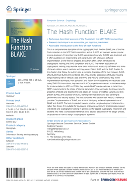 The Hash Function BLAKE