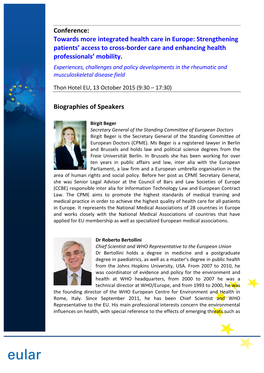 Towards More Integrated Health Care in Europe: Strengthening Patients’ Access to Cross-Border Care and Enhancing Health Professionals’ Mobility