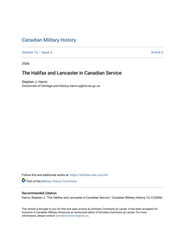 The Halifax and Lancaster in Canadian Service