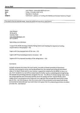 I Support the WCRC Forming a Hokitika Rating District and Meeting the Required Co-Funding Requirements of the Proposal - YES