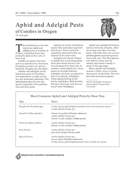 Aphid and Adelgid Pests of Conifers in Oregon J.D