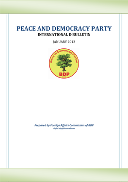 Peace and Democracy Party International E-Bulletin