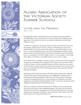 Alumni Association of the Victorian Society Summer Schools