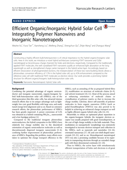 Efficient Organic/Inorganic Hybrid Solar Cell Integrating Polymer