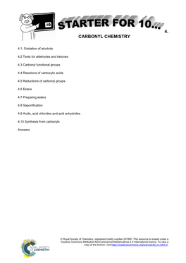 4. Carbonyl Chemistry