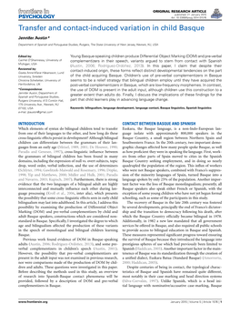 Transfer and Contact-Induced Variation in Child Basque