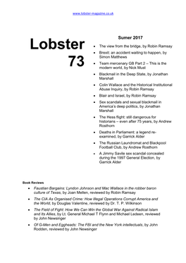Lobster 73 Summer 2017