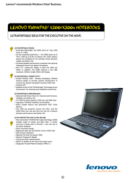 LENOVO THINKPAD® X200/X200s NOTEBOOKS