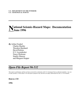 Ational Seismic-Hazard Maps: Documentation June 1996