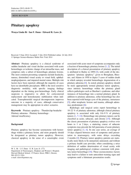 Pituitary Apoplexy