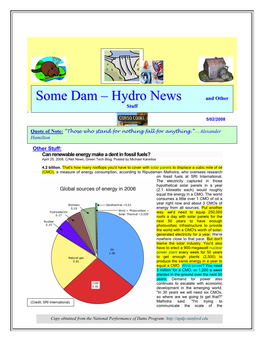 Some Dam – Hydro News