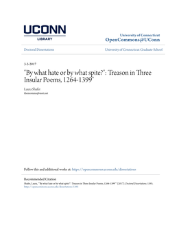 Treason in Three Insular Poems, 1264-1399