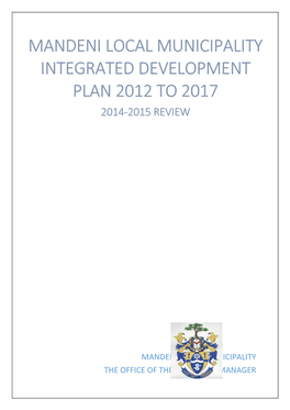 Mandeni Local Municipality Integrated Development Plan 2012 to 2017 March 2014