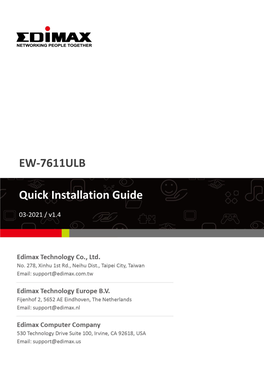 EW-7611ULB Quick Installation Guide