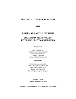 Appendix B1 Biotechnical Report