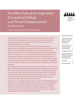 The Other Side of the Ergenekon: Extrajudicial Killings and Forced
