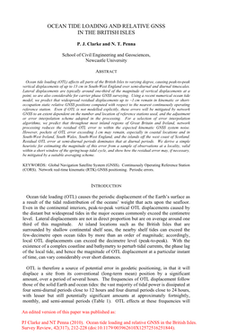 Ocean Tide Loading and Relative Gnss in the British Isles