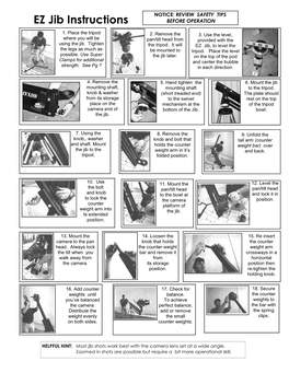 EZ Jib Instructions BEFORE OPERATION