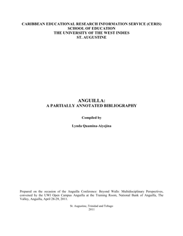 Anguilla: a Partially Annotated Bibliography