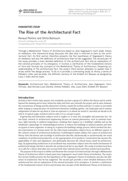 The Rise of the Architectural Fact