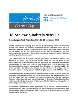 18. Schleswig-Holstein Netz Cup Rendsburg Am Nord-Ostsee-Kanal | 21