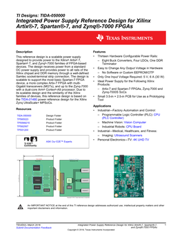 Integrated Power Supply Reference Design for Xilinx Artix®-7, Spartan