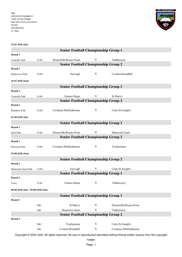 GAA Competition Report