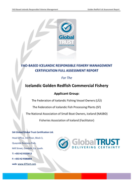 Icelandic Golden Redfish Commercial Fishery