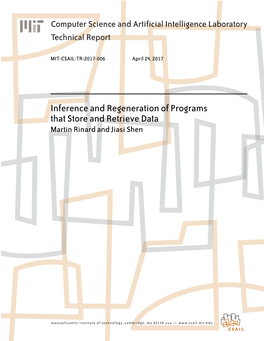 Inference and Regeneration of Programs That Store and Retrieve Data Martin Rinard and Jiasi Shen