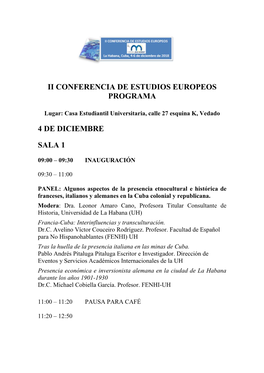 Ii Conferencia De Estudios Europeos Programa 4 De