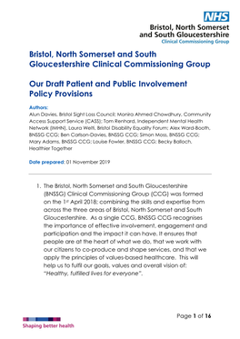 Bristol, North Somerset and South Gloucestershire Clinical Commissioning Group