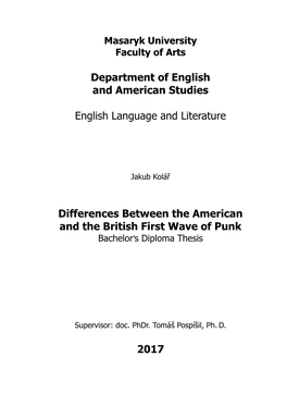 Department of English and American Studies English Language And