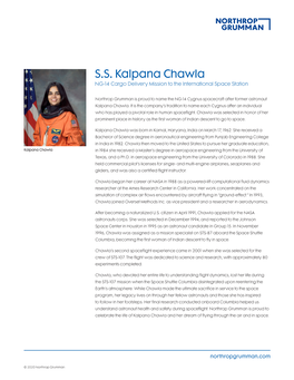 S.S. Kalpana Chawla NG-14 Cargo Delivery Mission to the International Space Station