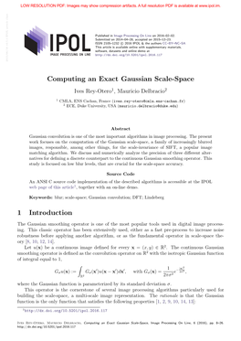 Computing an Exact Gaussian Scale-Space